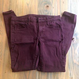 burgundy/red skinny jeans
